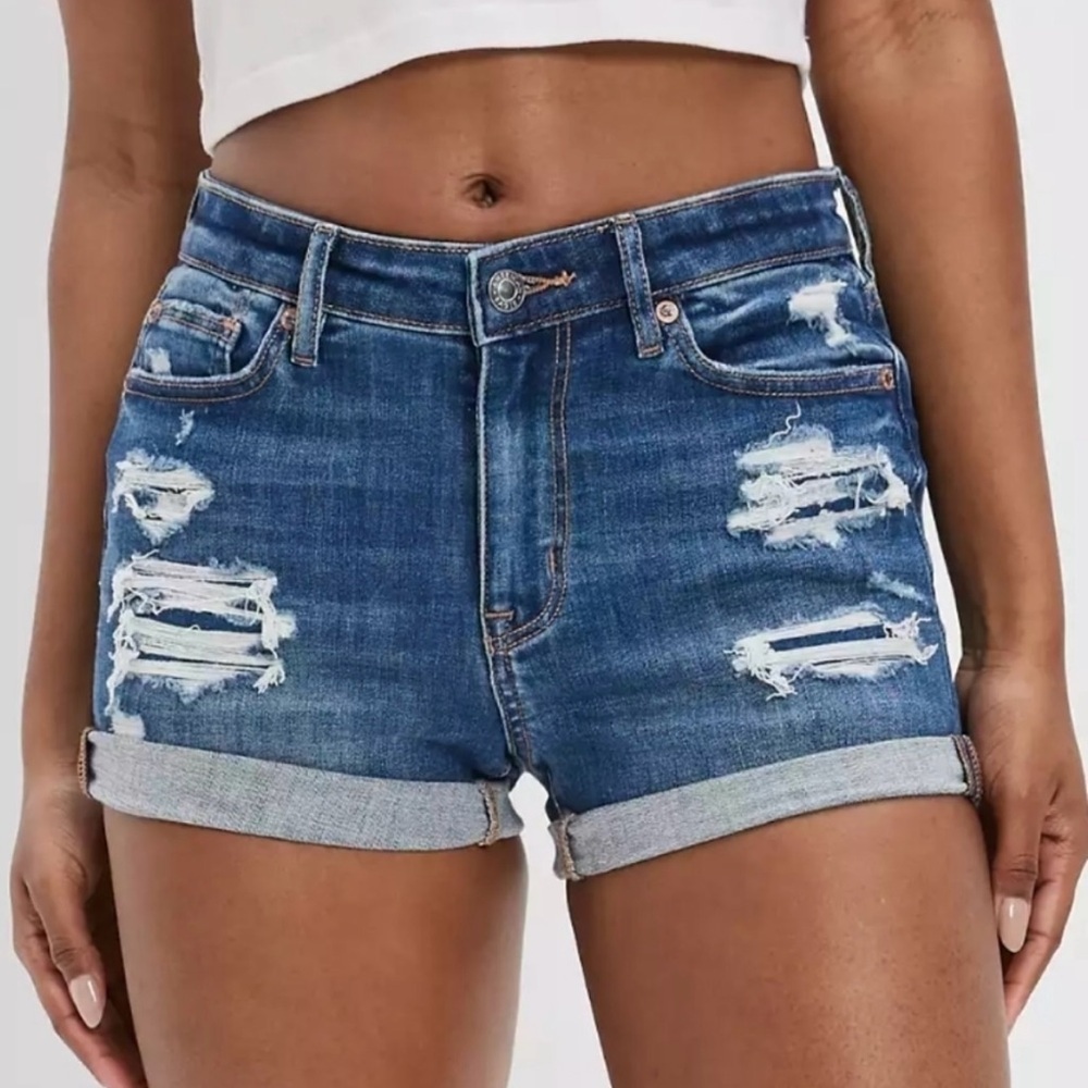 Distressed Denim Jean Shorts by KanCan